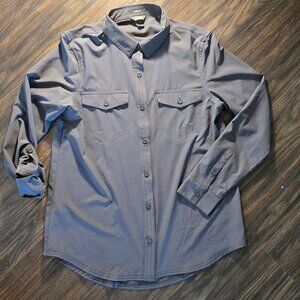 EDDIE BAUER Women's Classic Fit Gray Collared Long-Sleeved Blouse NWOT/SIZE S